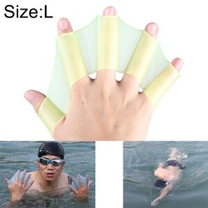 Silicone Swimming Web Fins Hand Flippers Training Gloves, L(Magenta)