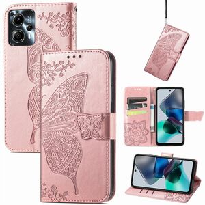 Schmetterling Liebesblume Kunstleder Handyh�lle f�r Motorola Moto G23 