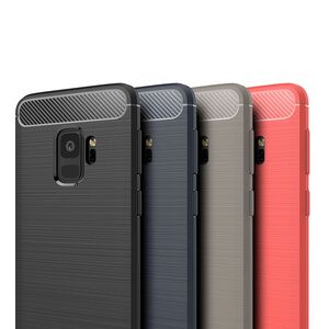 Schutzh�lle Handyh�lle f�r Samsung Galaxy S9 Case Cover Carbon Optik Schwarz