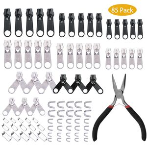Rei�verschluss Reparatur Set 85 teilig Zipper Schieber Metall Reparaturset Neu