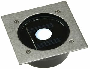 Solar LED Bodenstrahler CTB-E, eckig BxHxT 10x10x4cm, IP44, Edelstahl-Front