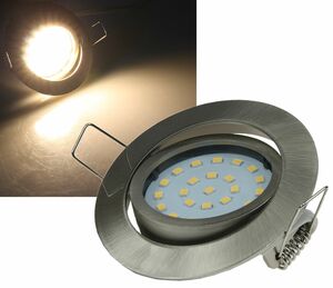 LED-Einbauleuchte Flat-26 warmwei 80x26mm, 4W, 330lm, Edelstahl gebrstet