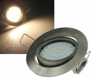 LED-Einbauleuchte Flat-26 warmwei� 80x26mm, 4W, 330lm, Edelstahl geb�rstet