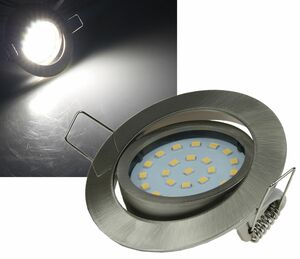 LED-Einbauleuchte Flat-26 neutralwei 80x26mm, 4W, 350lm, Edelstahl gebrstet