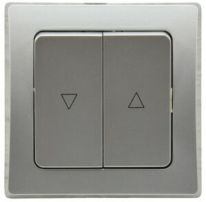 DELPHI Jalousien-Steuerung Hoch/Runter Taster, inkl. Rahmen, UP, silber