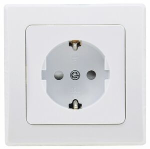 DELPHI Schutzkontakt-Steckdose, UP, wei� 250V~/ 16A, inkl. Rahmen, Klemmanschluss