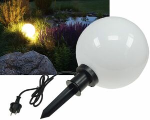 Garten Kugelleuchte Erdspie� CT-GL30cm IP44, 230V, 1,5m Kabel, E27 Fassung