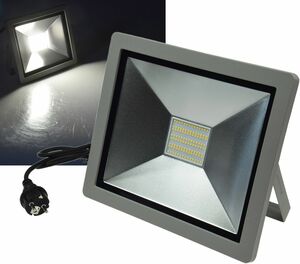 LED-Fluter SlimLine CTF-SLT 99 silber 100W, 6500lm, 4000K, neutralwei�, IP44