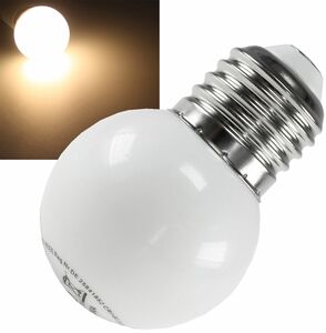 LED Tropfenlampe E27, 40mm , warmwei 9 SMD LEDs, 3000k, 30lm, 120-, 230V/0,4W