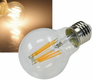 LED Glhlampe E27 Filament G60k klar 3000k, 860lm, 230V / 8W, warmwei