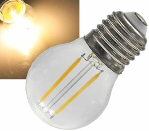 LED Tropfenlampe E27 Filament T4 3000k, 470lm, 230V/4W, warmwei