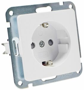 MILOS Schutzkontakt-Steckdose, wei� matt 250V~/ 16A, OHNE Rahmen, Klemmanschluss