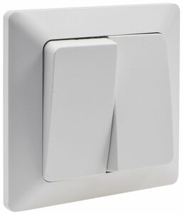 MILOS Serien-Schalter 2-fach wei� matt 250V~/ 10A, inkl. Rahmen, UP