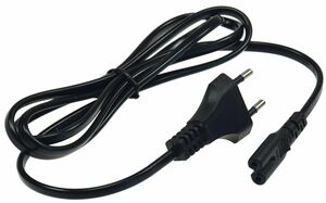Netzkabel Eurostecker > Doppelnutstecker H03VVH2-F2G, 0,75 mm�, 2,5A/250V, 1,5m
