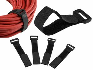 Klettband mit �se, 5er Pack 15x2cm, schwarz