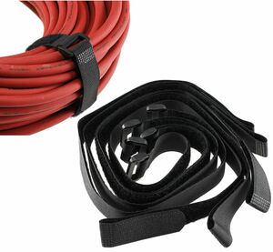 Klettband mit �se, 5er Pack 50x2cm, schwarz