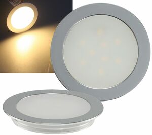 LED Einbauleuchte EBL Slim WW IP67, 9 LEDs, Alu matt, warmwei�, 55mm