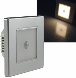 LED Wand-Einbauleuchte EBL 86 PIR 2,5W, 3000k, warmwei, Rahmen silber