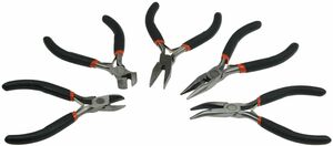 Elektroniker Zangen-Set MiniGrip 5-tlg 12cm, isolierte Griffe, federffnend