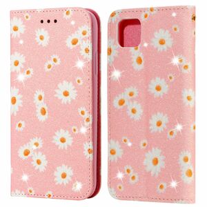 Huawei Y5p Tasche Handy Hlle Schutz Cover mit Kartenfach Glitzer Rosa