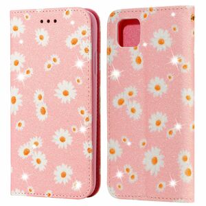 Huawei Y5p Tasche Handy H�lle Schutz Cover mit Kartenfach Glitzer Rosa