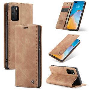Handy H�lle Schutz Tasche f�r Huawei P40 Cover Wallet Etui Braun