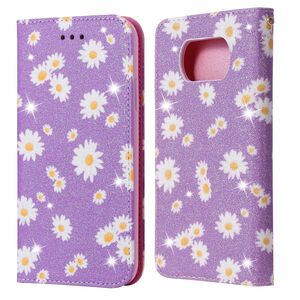 Xiaomi Poco X3 Tasche Handy H�lle Schutz Cover mit Kartenfach Glitzer Violett