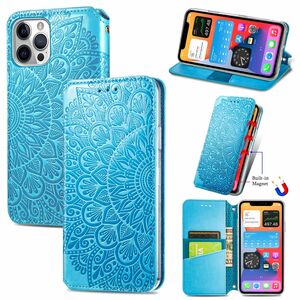 Apple iPhone 12 Pro Max Handyh�lle Schutztasche Case Cover Mandala Blau