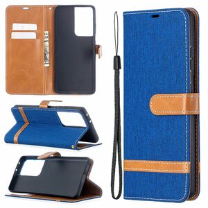 Samsung Galaxy S21 Ultra Handy H�lle Schutz-Tasche Case Cover Kartenfach Etuis Blau