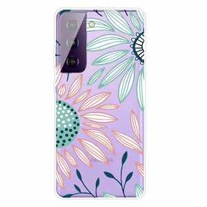Samsung Galaxy S21 Handyh�lle Ultra D�nn Schutzcase Cover Blumen Transparent