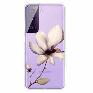 Samsung Galaxy S21 Handyh�lle Ultra D�nn Schutzcase Cover Blume Transparent