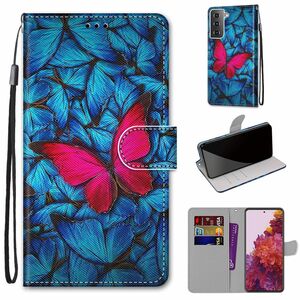 Samsung Galaxy S21 Tasche Handy H�lle Schutz-Cover Flip-Case mit Kartenfach Schmetterling