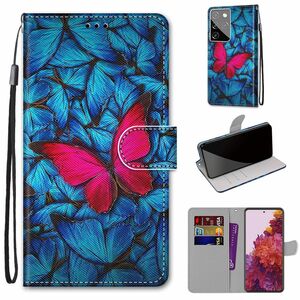 Samsung Galaxy S21 Ultra Tasche Handy H�lle Schutz-Cover Flip-Case mit Kartenfach Schmetterling