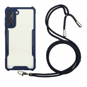 Handykette f�r Samsung Galaxy S21 - Smartphone Necklace H�lle mit Band - Schnur mit Case zum umh�ngen in Blau