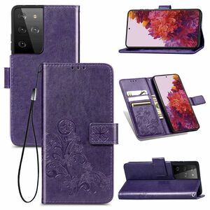 Samsung Galaxy S21 Ultra Handy H�lle Schutz-Tasche Cover Flip-Case Kartenfach Violett