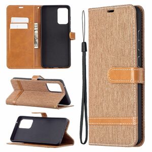 Samsung Galaxy A72 5G Handy H�lle Schutz-Tasche Case Cover Kartenfach Etuis Braun