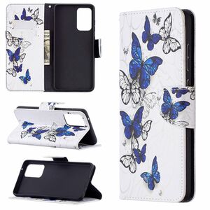 Samsung Galaxy A72 5G Tasche Handy H�lle Schutz-Cover Flip-Case mit Kartenfach Schmetterlinge
