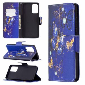 Samsung Galaxy A72 5G Tasche Handy H�lle Schutz-Cover Flip-Case mit Kartenfach Schmetterling