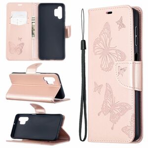 Samsung Galaxy A32 5G Handyh�lle Schutztasche Case Cover Schmetterling Rosa