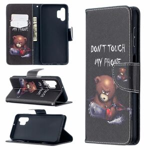 Samsung Galaxy A32 5G Tasche Handy H�lle Schutz-Cover Flip-Case mit Kartenfach Dont Touch My Phone