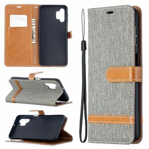 Samsung Galaxy A32 5G Handy H�lle Schutz-Tasche Case Cover Kartenfach Etuis Grau