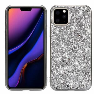 Apple iPhone 11 Pro Max Handyh�lle Schutzcase Glitzer Funkel Cover Silber