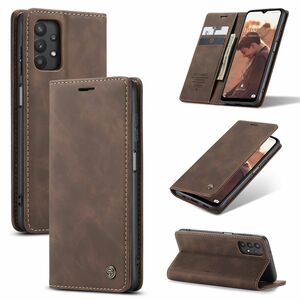 Handy H�lle Schutz Tasche f�r Samsung Galaxy A32 5G Cover Wallet Etui Braun