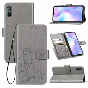Xiaomi Redmi 9A Handy H�lle Schutz Tasche Cover Flip Case Kartenfach Grau
