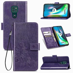 Motorola Moto G9 Play Handy Hlle Schutz Tasche Cover Flip Case Kartenfach Violett