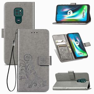 Motorola Moto G9 Play Handy Hlle Schutz Tasche Cover Flip Case Kartenfach Grau