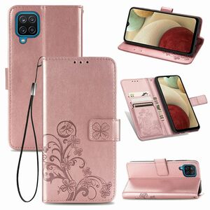 Samsung Galaxy A12 Handy Hlle Schutz Tasche Cover Flip Case Kartenfach Rosa