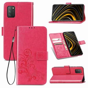 Xiaomi Poco M3 Handy Hlle Schutz Tasche Cover Flip Case Kartenfach Pink