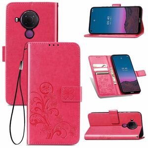 Nokia 5.4 Handy Hlle Schutz Tasche Cover Flip Case Kartenfach Pink