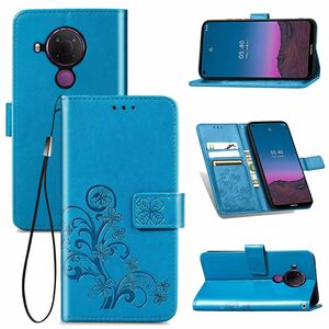 Nokia 5.4 Handy Hlle Schutz Tasche Cover Flip Case Kartenfach Blau